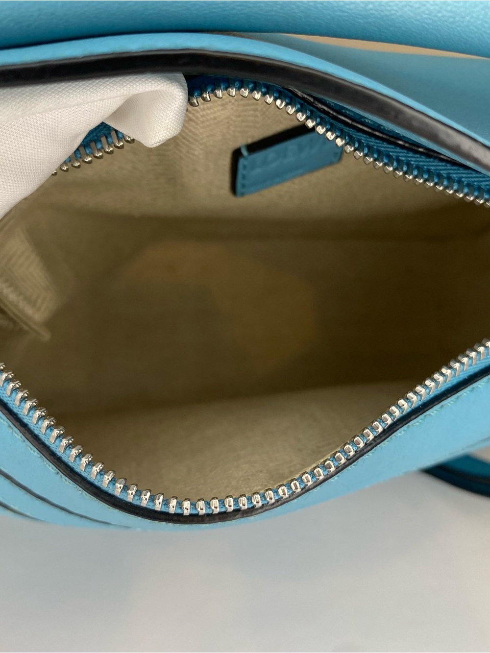 Women's Loewe Puzzle bag mini Blue Leather Top-Handle Bag - Picture 9 of 12